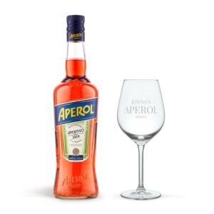 Aperol Spritz present med graverat glas