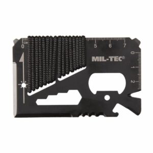 BLACK SURVIVAL TOOL CARD PARACORD WITH CASE - MIL-TEC