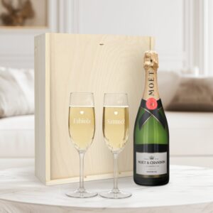 Champagne presentset med graverade glas - Moët et Chandon