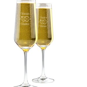 Champagneglas med gravyr - Bröllop