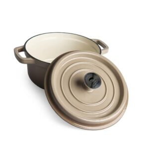 Gjutjärnsgryta med personlig gravyr, BEIGE (HNGT-03)