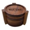Glasunderlägg i trä 6-pack - Man Cave