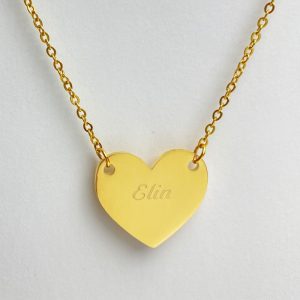 Halsband Hjärta - Guld - med gravyr