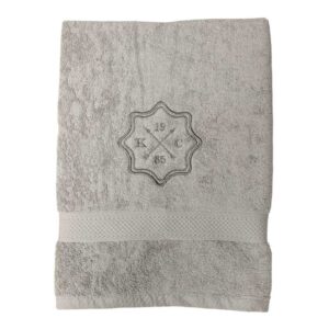 Handduk med emblem och initialer - Ljusgrå, 50x70 HANDDUK