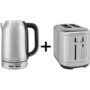 Kitchenaid 5KMT2109 Brödrost + 5KEK1701 Vattenkokare, rostfritt stål