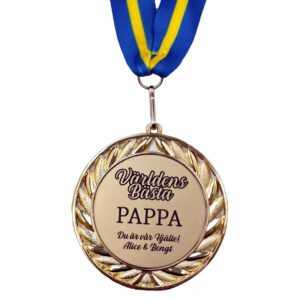Medalj med gravyr - Världens bästa pappa