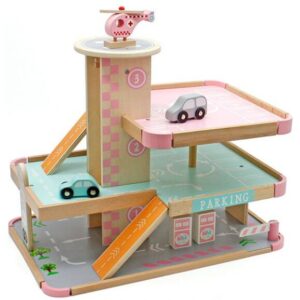 Parkeringsgarage Pastellfärger Woodi World Toy