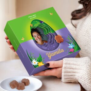 Personlig Milka 3D presentförpackning - påsk