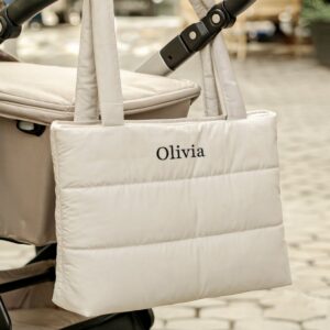 Personlig pufferväska - Beige