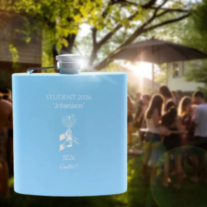 Plunta / Fickplunta - Studentpresent med namn, Blå