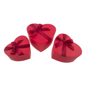 Presentaskar Hjärta Stora Röd - 3-pack
