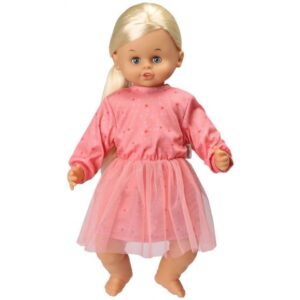 Skrållan Ljust Hår 45 cm Rosa Klänning Taldocka