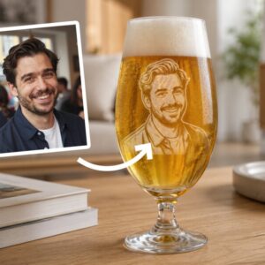 Spiegelau ölglas med gravyr - Eget foto