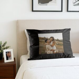 Tryckt kudde - Svart - 50 x 60 cm - med fyllning