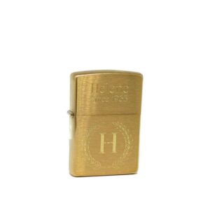 Zippo tändare med gravyr - Brushed brass